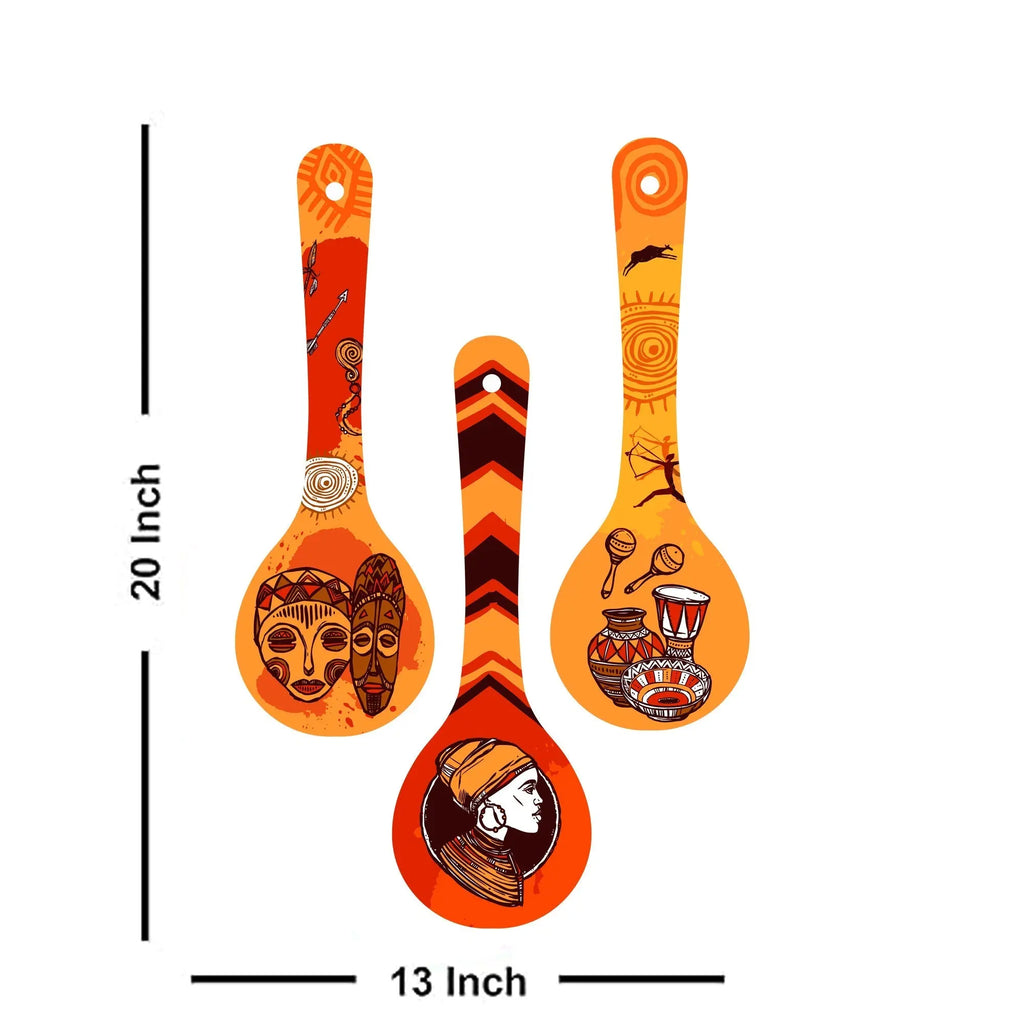 Ancient Egyptian Art Wooden Wall Hanger Spoons for Home|Office|Living Room|Gift Wall Decoration - Harshita Craft