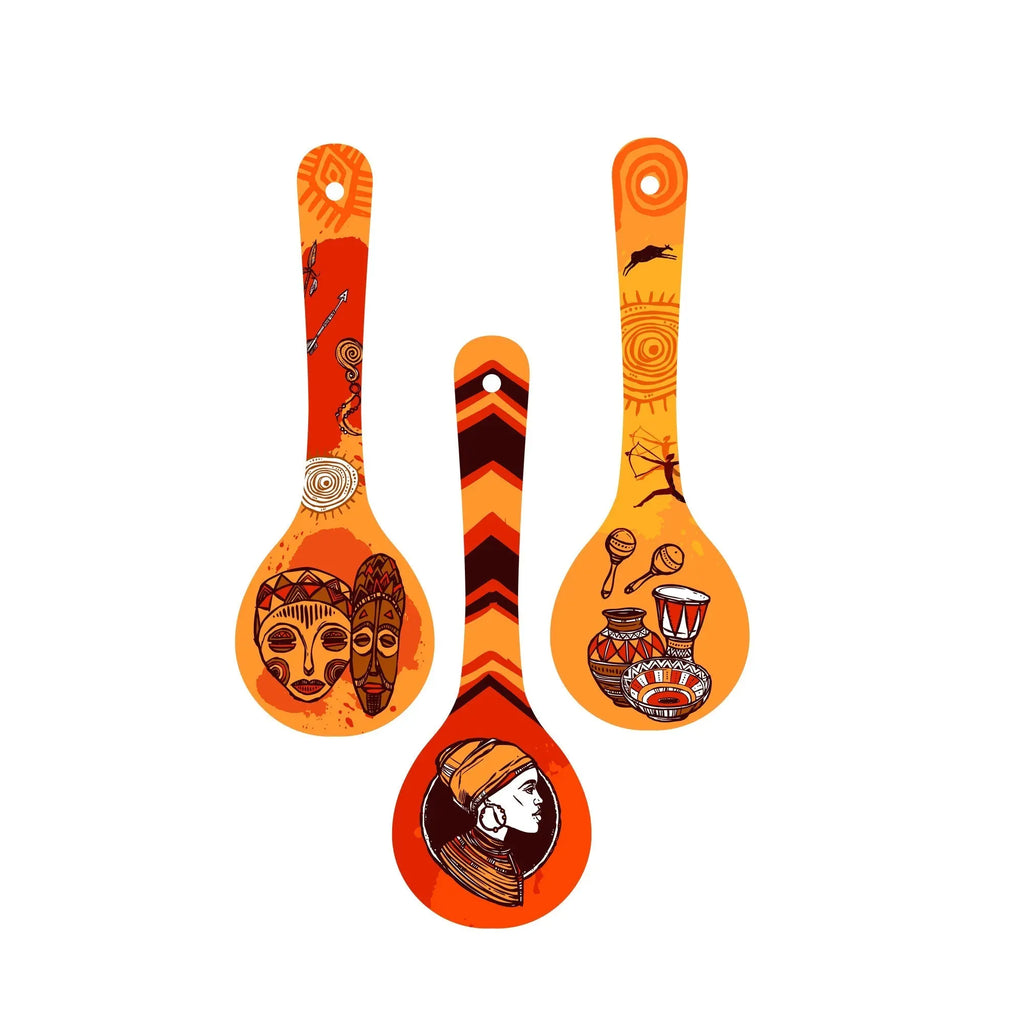 Ancient Egyptian Art Wooden Wall Hanger Spoons for Home|Office|Living Room|Gift Wall Decoration - Harshita Craft