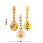 Beautiful Birds Wooden Wall Hanger Spoons for Home|Office|Living Room|Gift Wall Decoration - Harshita Craft