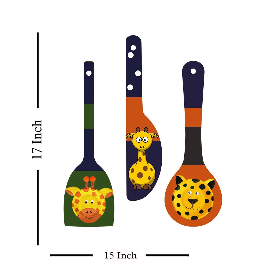 Animal Art Wooden Wall Hanger Spoons for Home|Office|Living Room|Gift Wall Decoration - Harshita Craft