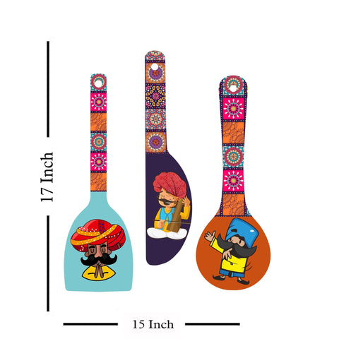 Wooden Wall Hanger for Home | Office | Living Room | Gift | Modern Decoration Items | Kitchen Wall Decor |Rajasthani Culture Home Decor Hanging Items