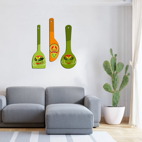 Kathakali Wooden Wall Hanger for Home | Office | Living Room | Gift | Modern Decoration Items | Kitchen Wall Decor