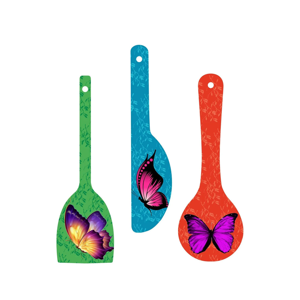 Butterfly Art Wooden Wall Hanger Spoons for Home|Office|Living Room|Gift Wall Decoration - Harshita Craft