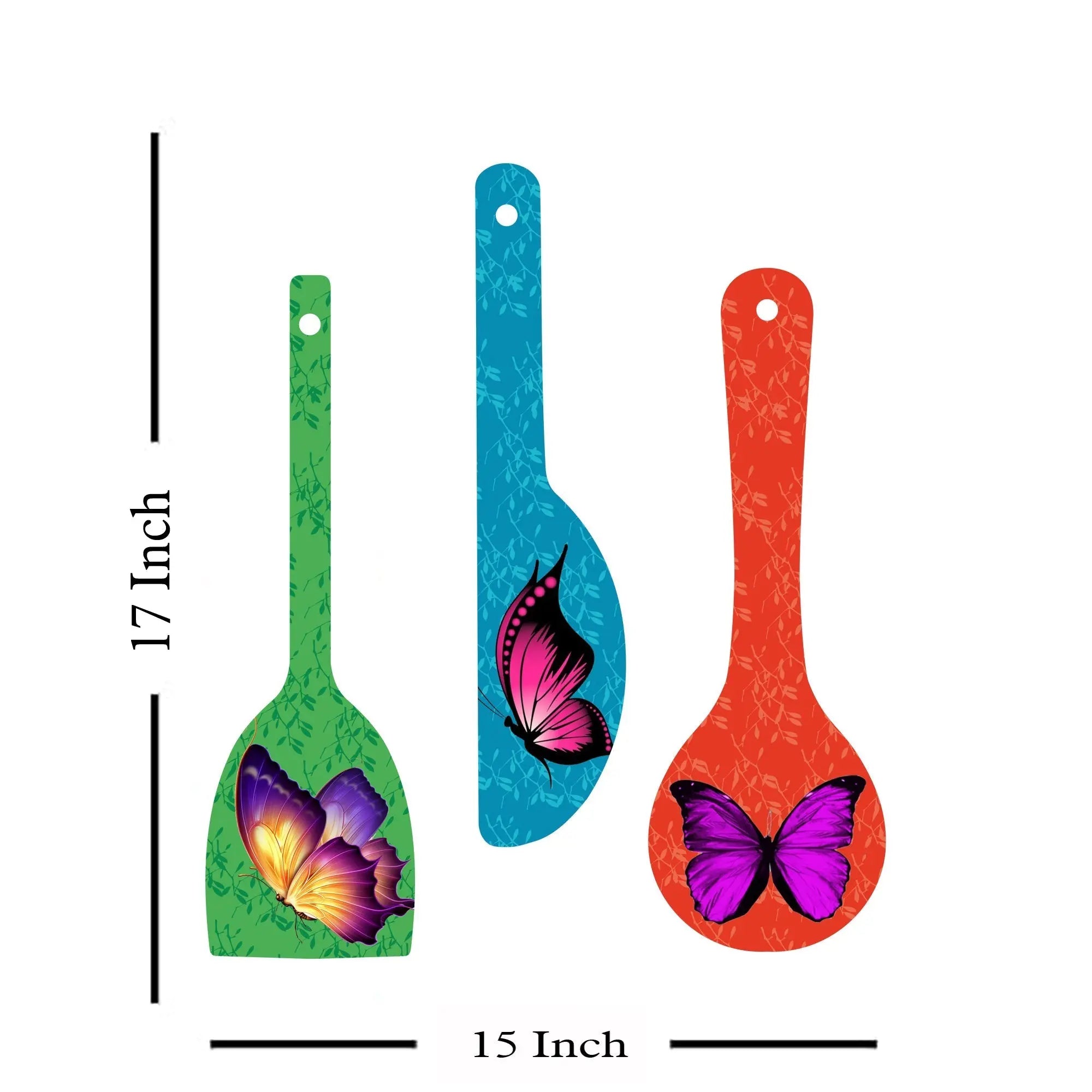 Butterfly Art Wooden Wall Hanger Spoons for Home|Office|Living Room|Gift Wall Decoration - Harshita Craft