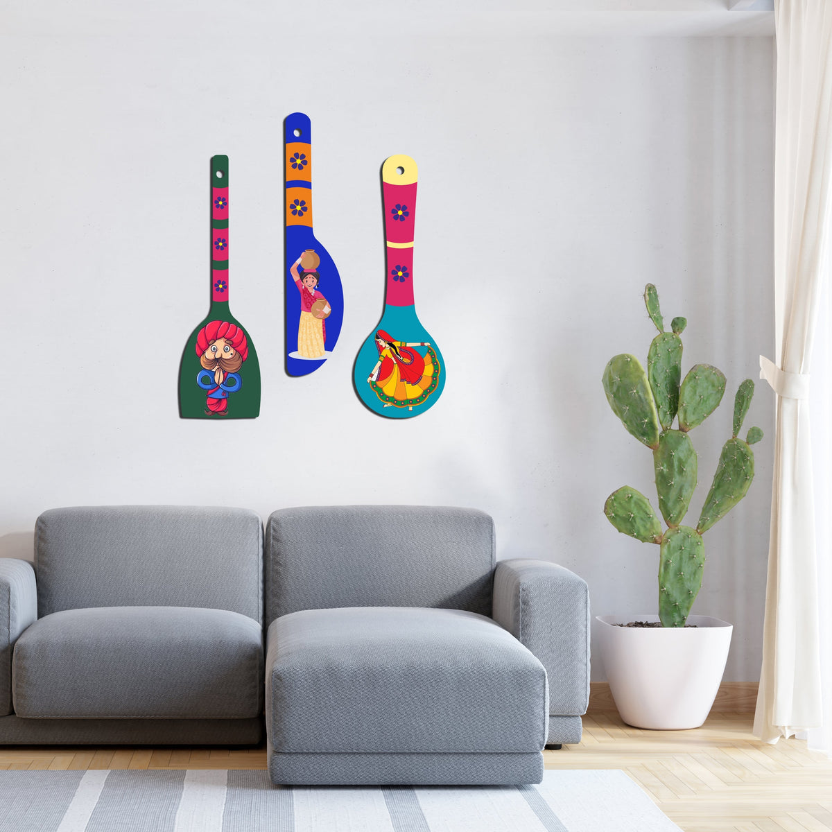 Beautiful Art Wooden Wall Hanger Spoons for Home|Office|Living Room|Gift Wall Decoration