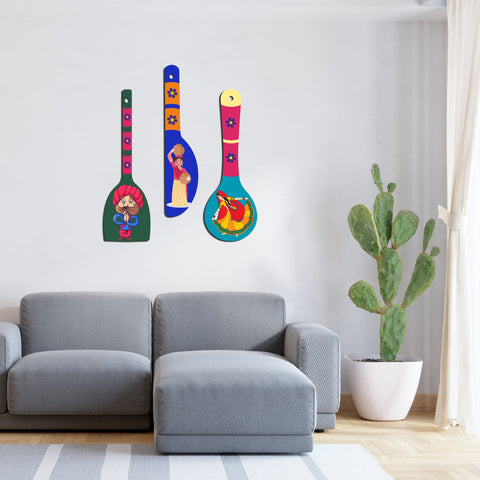 Beautiful Art Wooden Wall Hanger Spoons for Home|Office|Living Room|Gift Wall Decoration