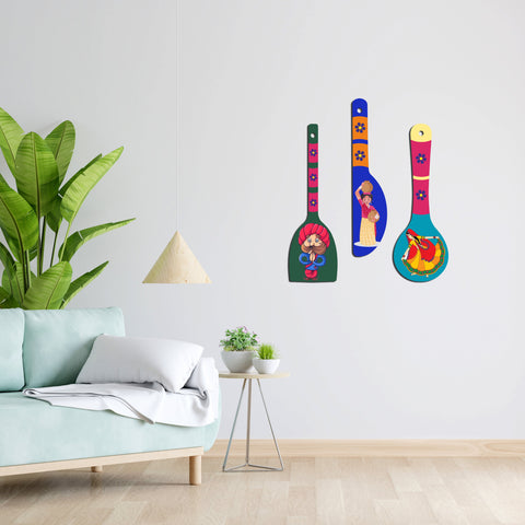Beautiful Art Wooden Wall Hanger Spoons for Home|Office|Living Room|Gift Wall Decoration