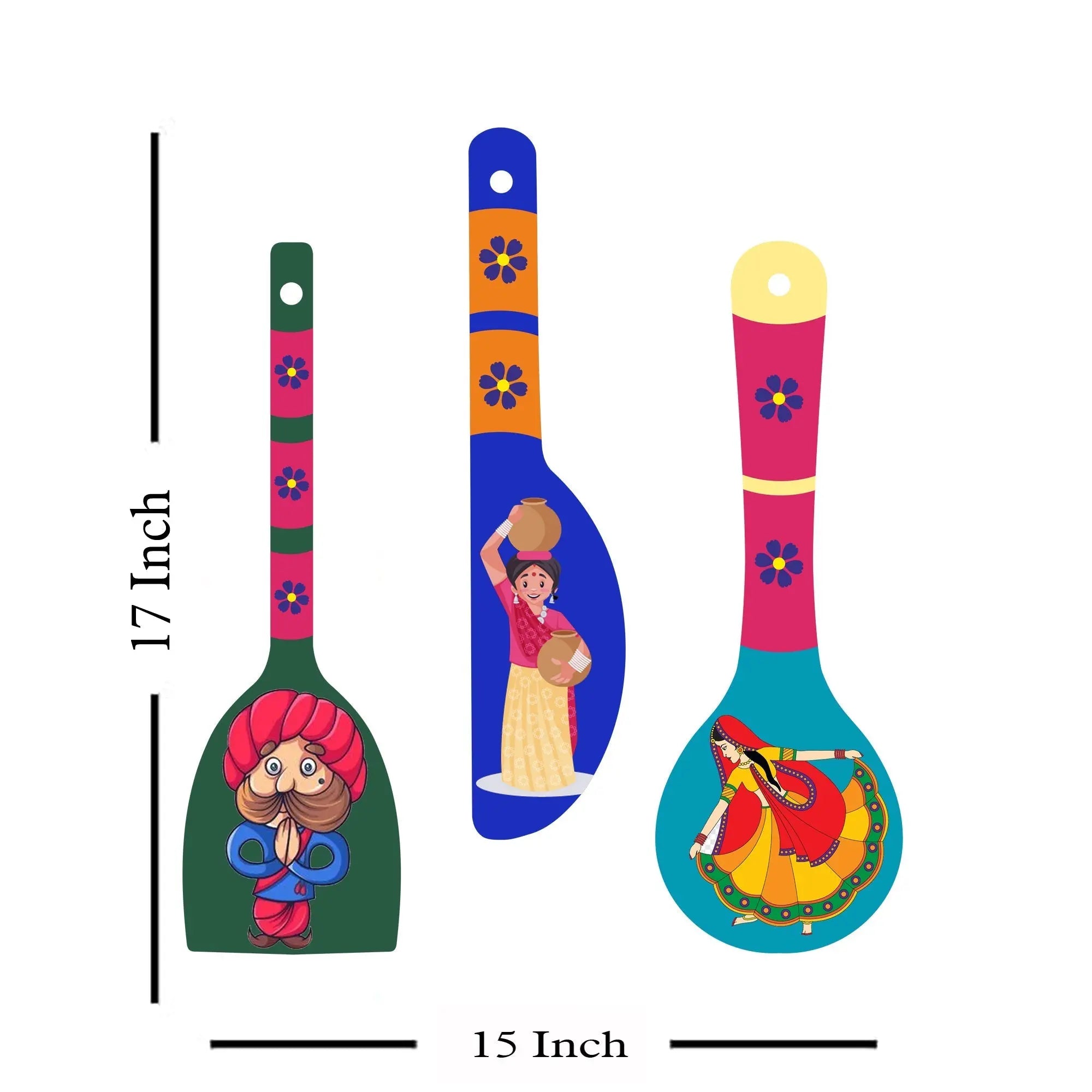 Beautiful Art Wooden Wall Hanger Spoons for Home|Office|Living Room|Gift Wall Decoration - Harshita Craft