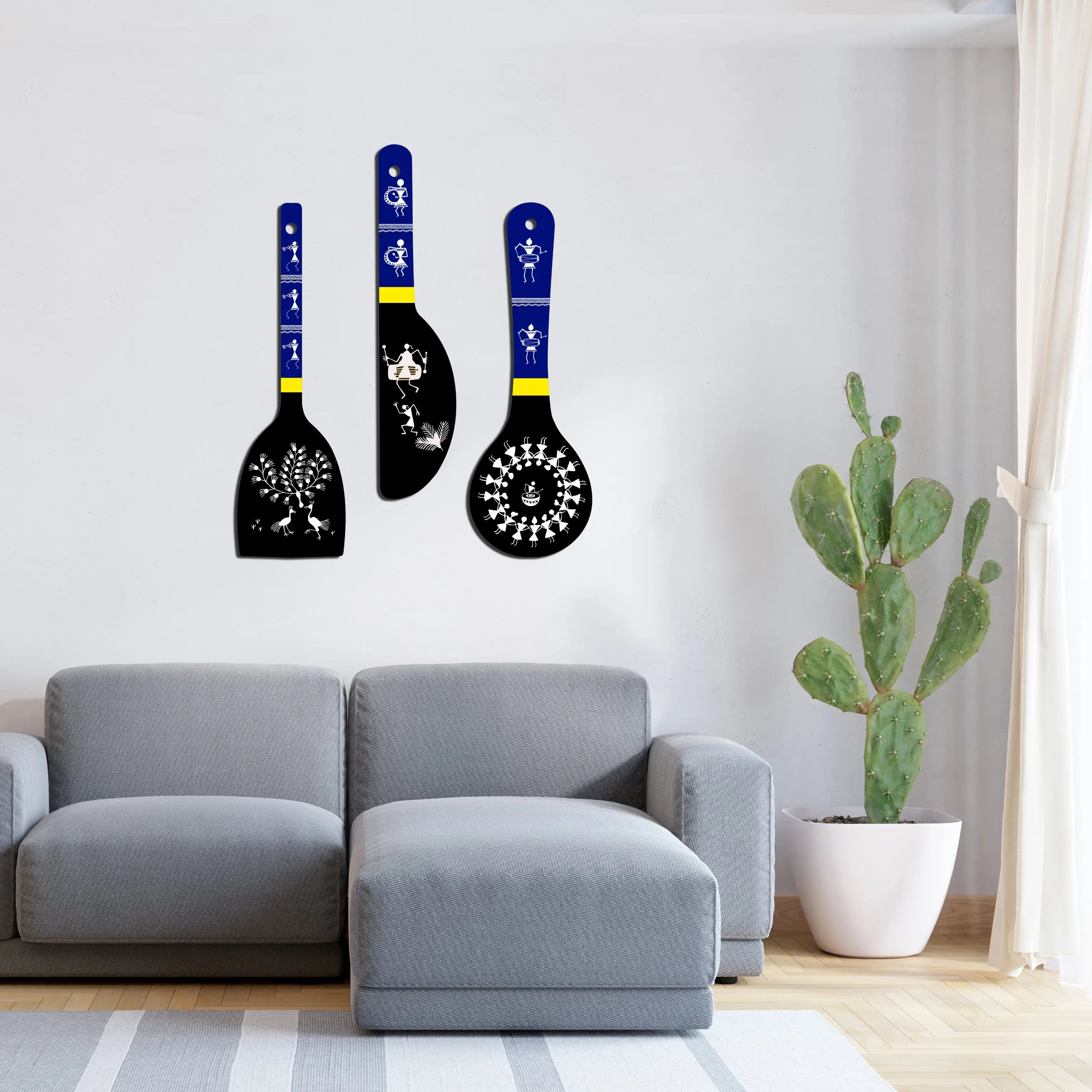 Amazing Art Wooden Wall Hanger Spoons for Home|Office|Living Room|Gift Wall Decoration - Harshita Craft