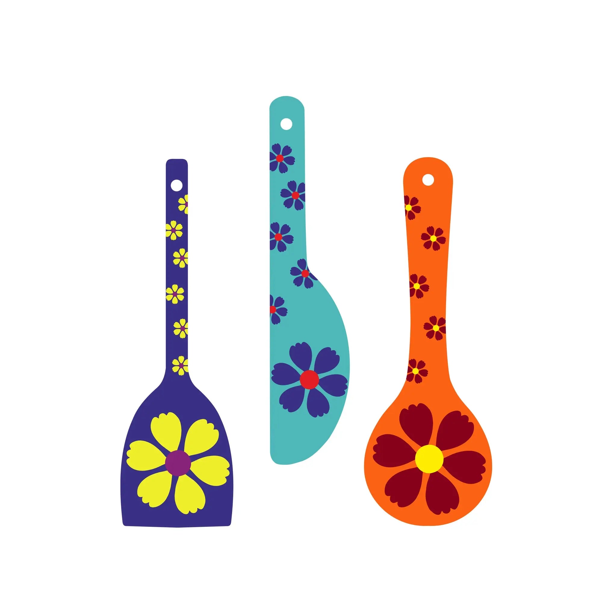 Flower Art Wooden Wall Hanger Spoons for Home|Office|Living Room|Gift Wall Decoration - Harshita Craft
