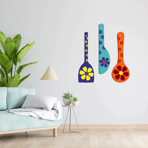 Flower Art Wooden Wall Hanger Spoons for Home|Office|Living Room|Gift Wall Decoration