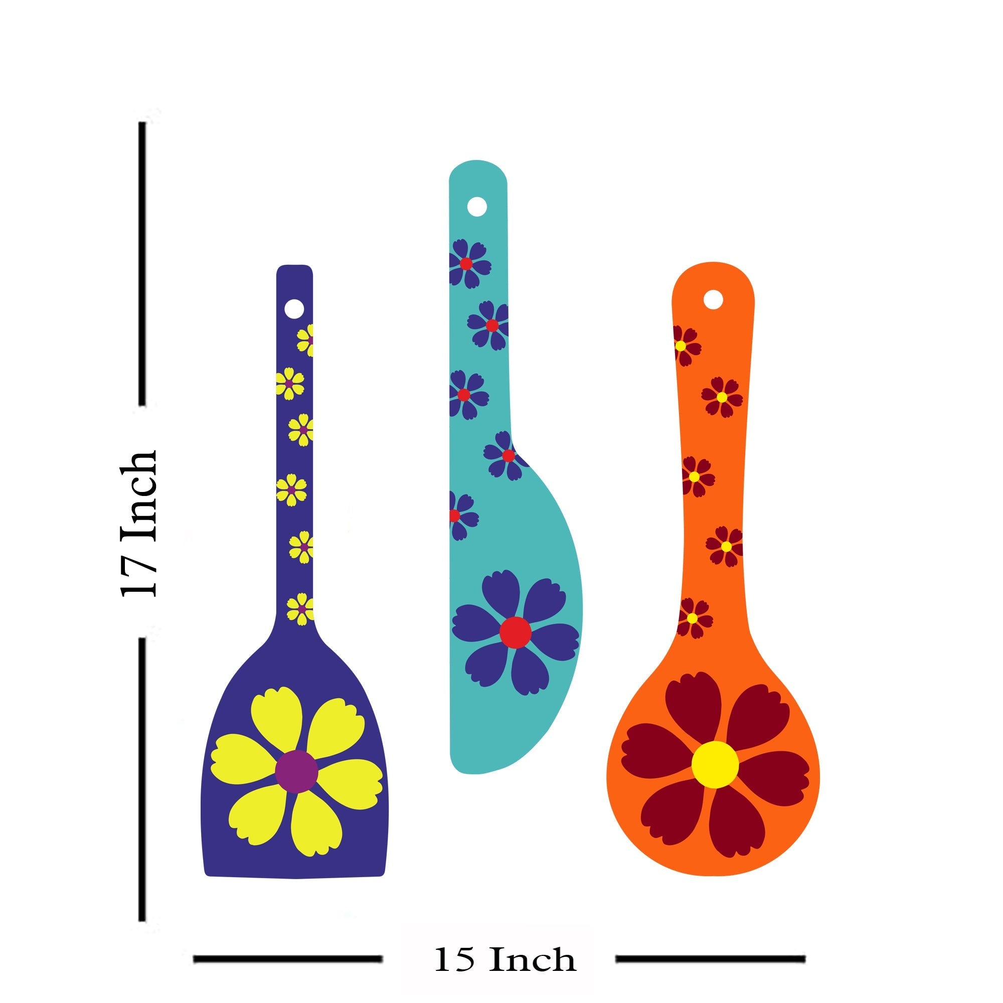 Flower Art Wooden Wall Hanger Spoons for Home|Office|Living Room|Gift Wall Decoration - Harshita Craft