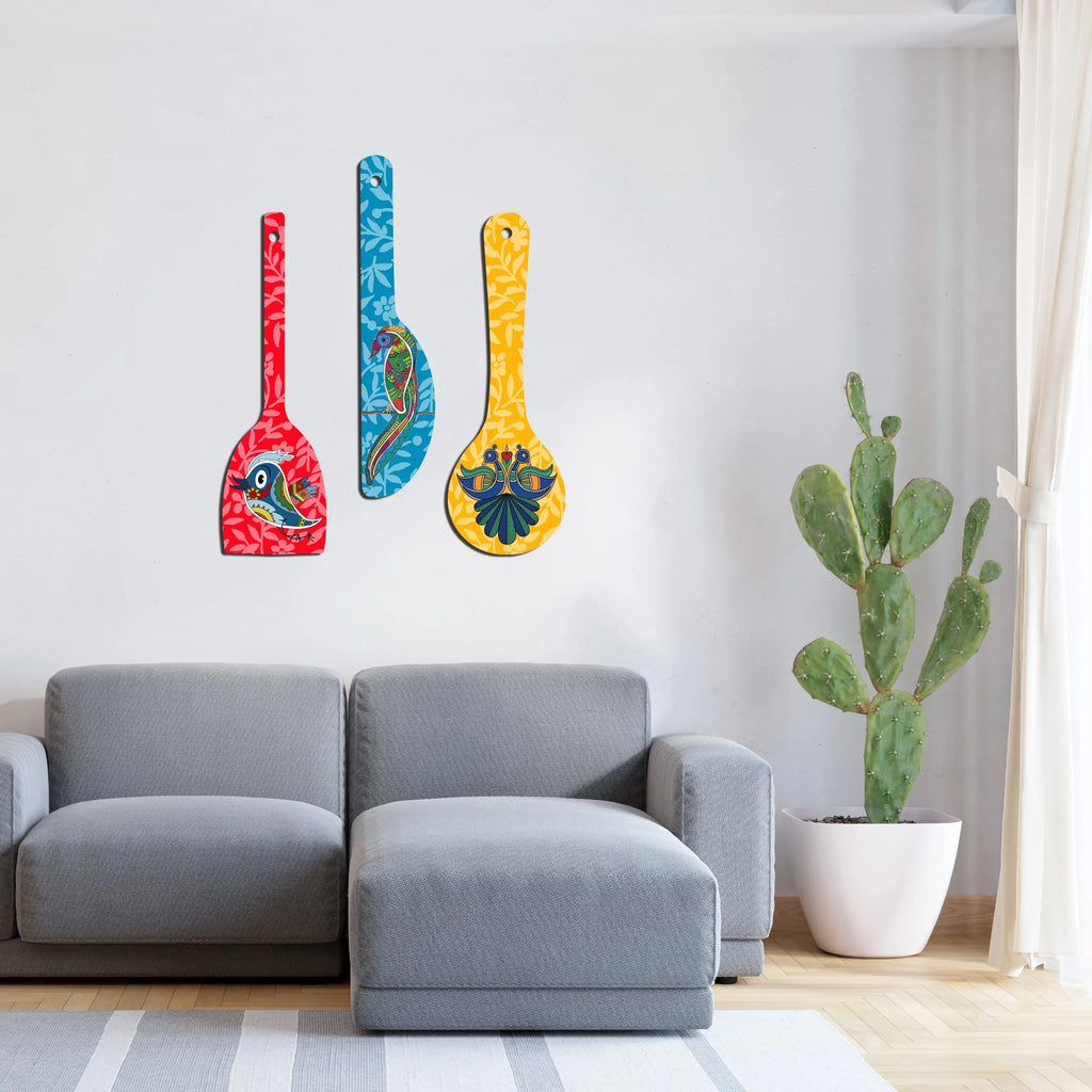 Birds Wooden Wall Hanger For Home | Office | Living Room | Gift | Modern Decoration Items | Kitchen Wall Decor | Home Decor Hanging Items - Harshita Craft