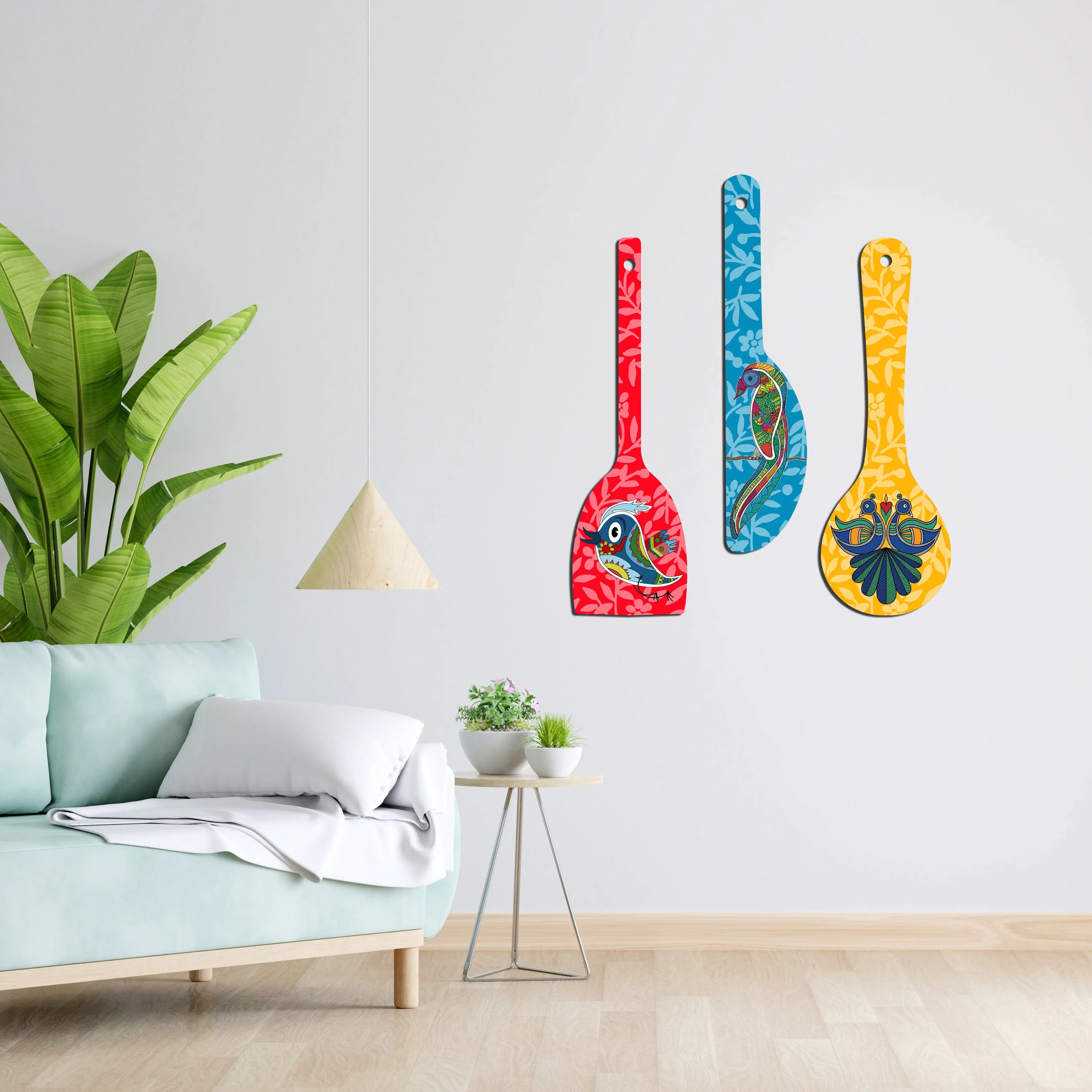 Birds Wooden Wall Hanger For Home | Office | Living Room | Gift | Modern Decoration Items | Kitchen Wall Decor | Home Decor Hanging Items - Harshita Craft
