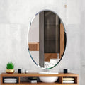 Scandinavian Frame less Beveled Oval Shaped Wall Mirror - Decor Mantra 