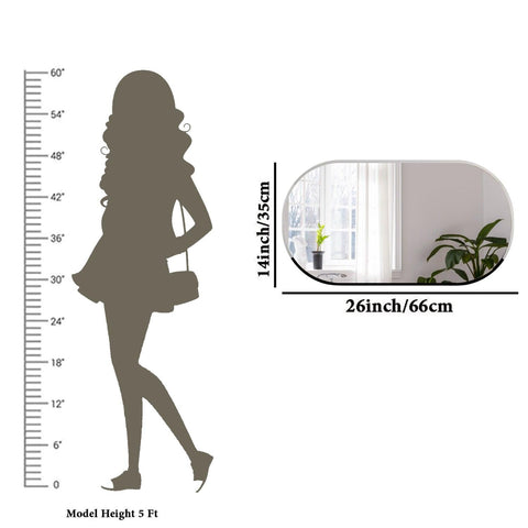 Scandinavian Frameless Beveled Capsule shaped Bathroom Mirror - Decor Mantra 