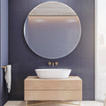 Beautiful Scandinavian Frameless Beveled Rounded Wall Mirror - Decor Mantra 