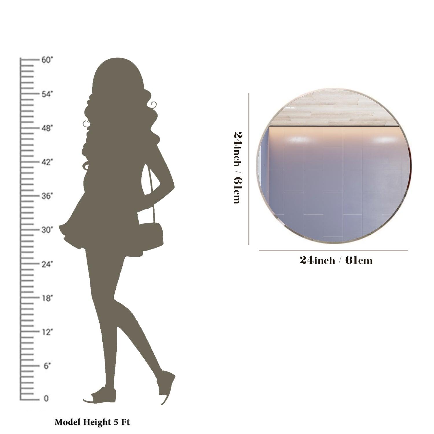 Beautiful Scandinavian Frameless Beveled Rounded Wall Mirror - Decor Mantra 