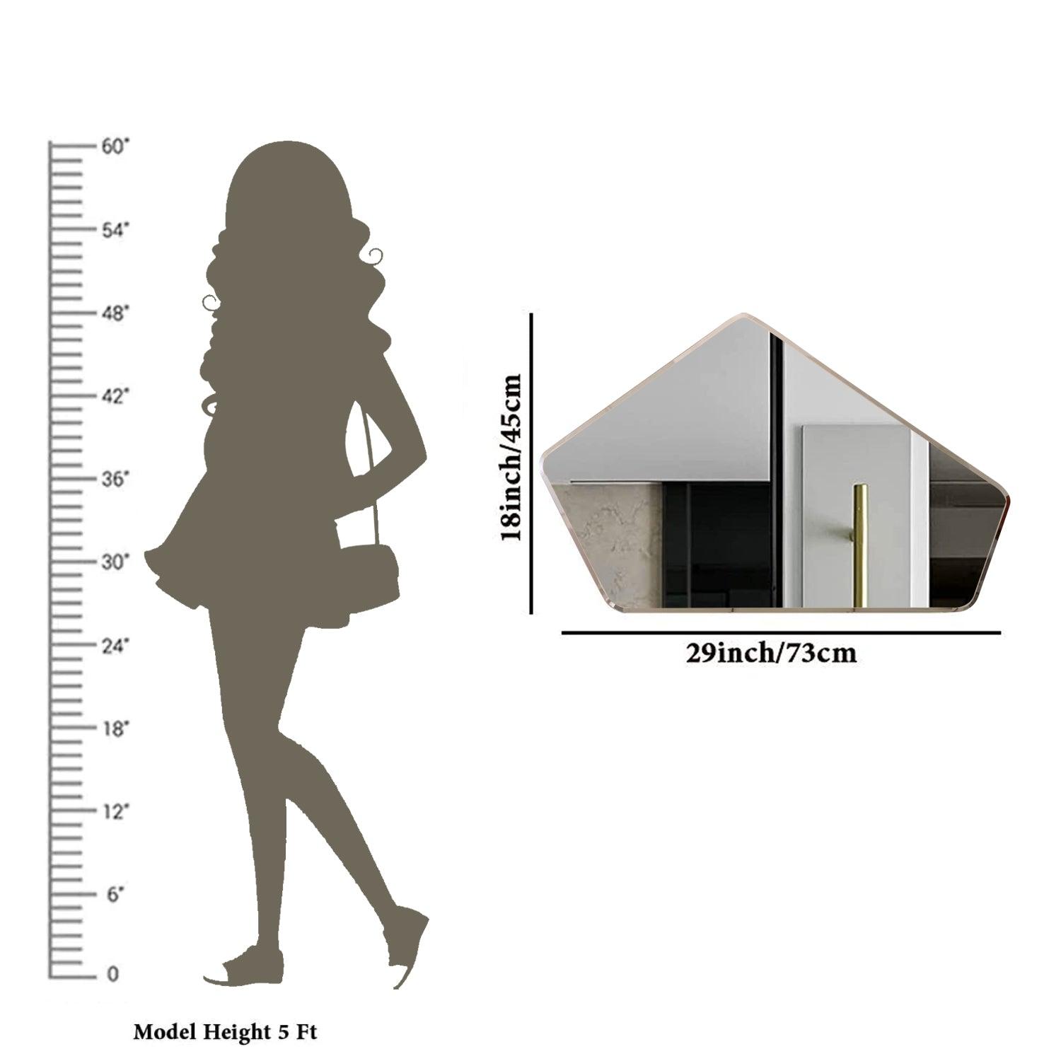 Scandinavian Frameless Beveled Geometrical Shaped Wall Mirror - Decor Mantra 