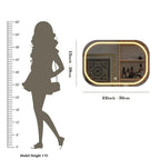 Modern Design LED Curved Rectangle Shaped Bathroom Mirror - Decor Mantra 