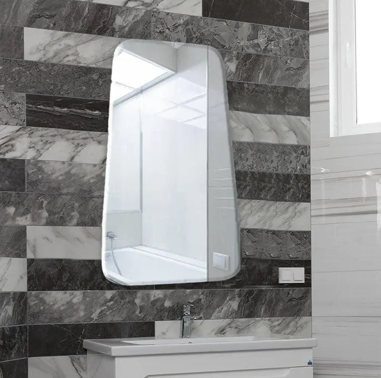 Scandinavian Frameless Beveled Tapered Shape Wall Mirror - Decor Mantra 
