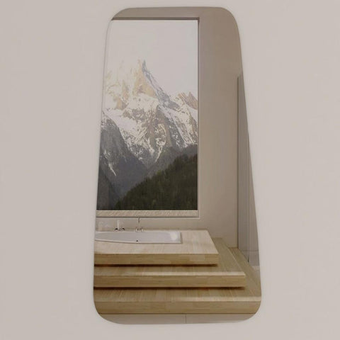 Scandinavian Frameless Beveled Tapered Shape Wall Mirror - Decor Mantra 