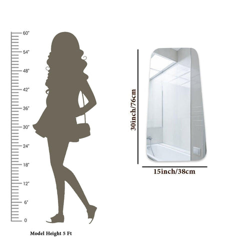 Scandinavian Frameless Beveled Tapered Shape Wall Mirror - Decor Mantra 