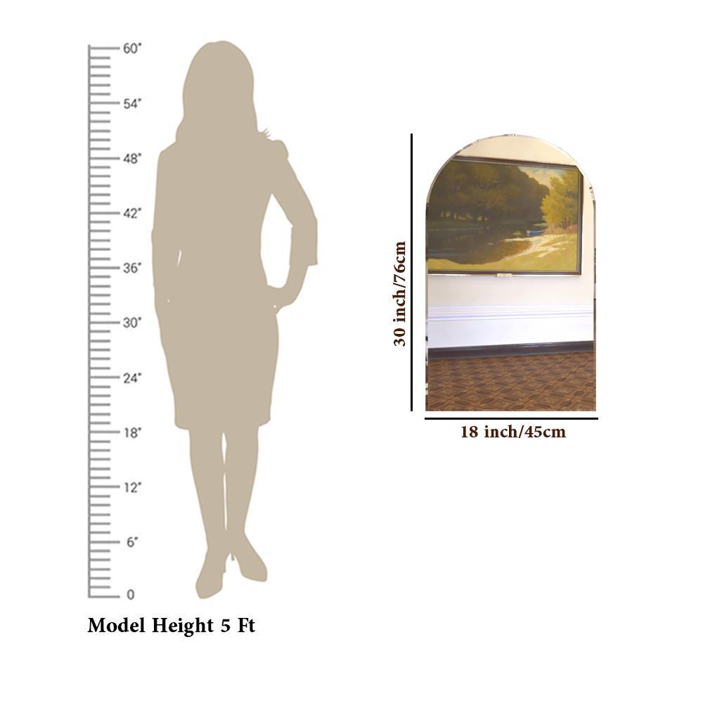 Scandinavian Frameless Arched Shaped Beveled Bathroom Wall Mirror - Decor Mantra 