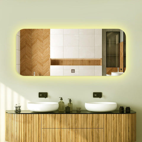 Beautiful Modern Designer LED Rectangular Bathroom Wall Mirror - Decor Mantra 
