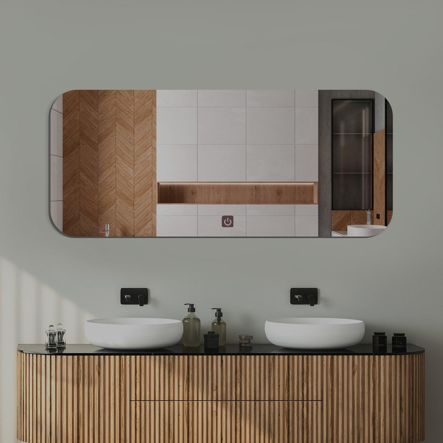 Beautiful Modern Designer LED Rectangular Bathroom Wall Mirror - Decor Mantra 