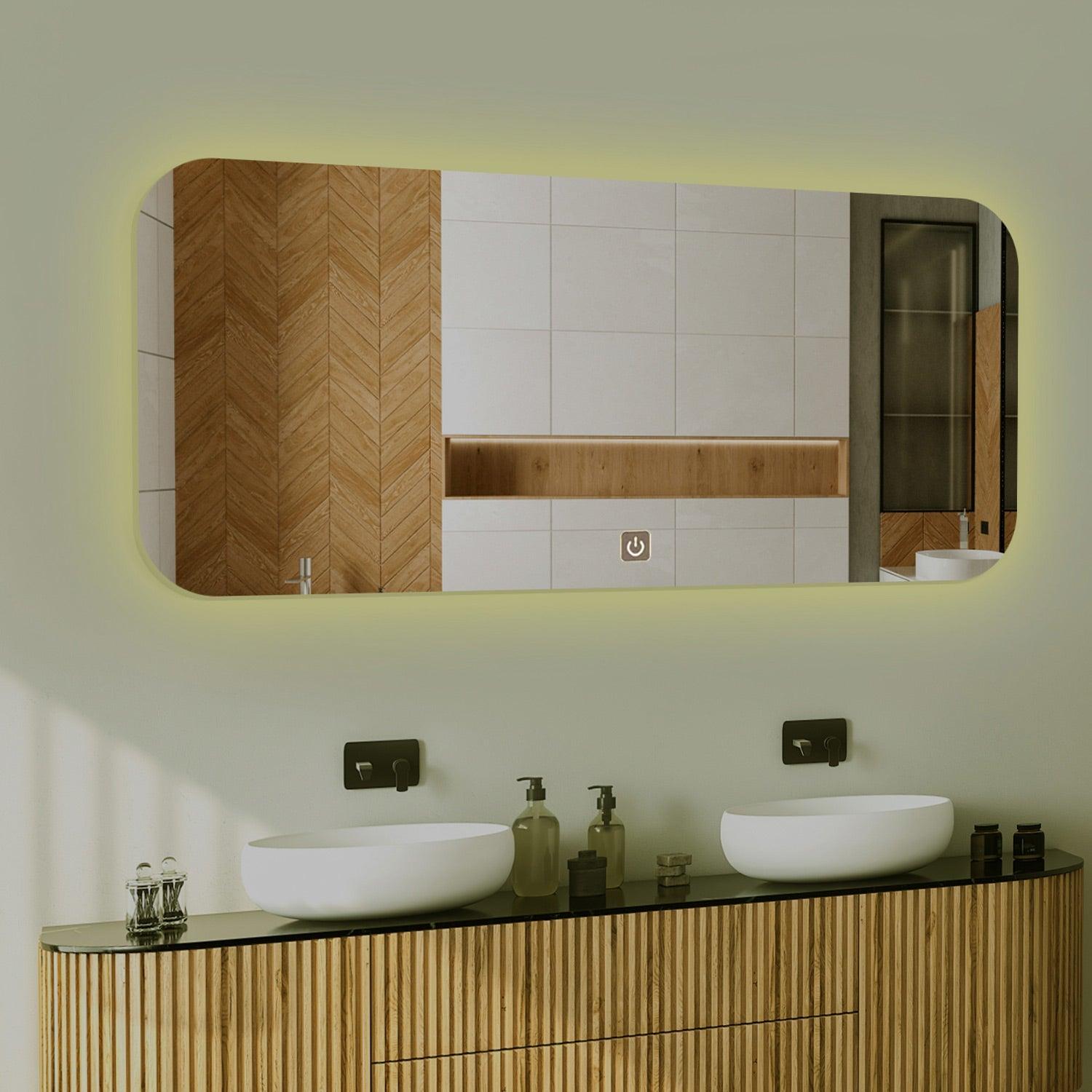 Beautiful Modern Designer LED Rectangular Bathroom Wall Mirror - Decor Mantra 