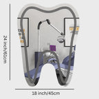 Artistic Tooth Shaped Decorative LED Mirror for Dentist Office - Decor Mantra 