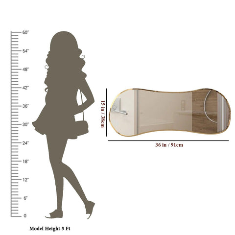 Scandinavian Frameless Beveled Asymmetrical Shape Bathroom Wall Mirror - Decor Mantra 