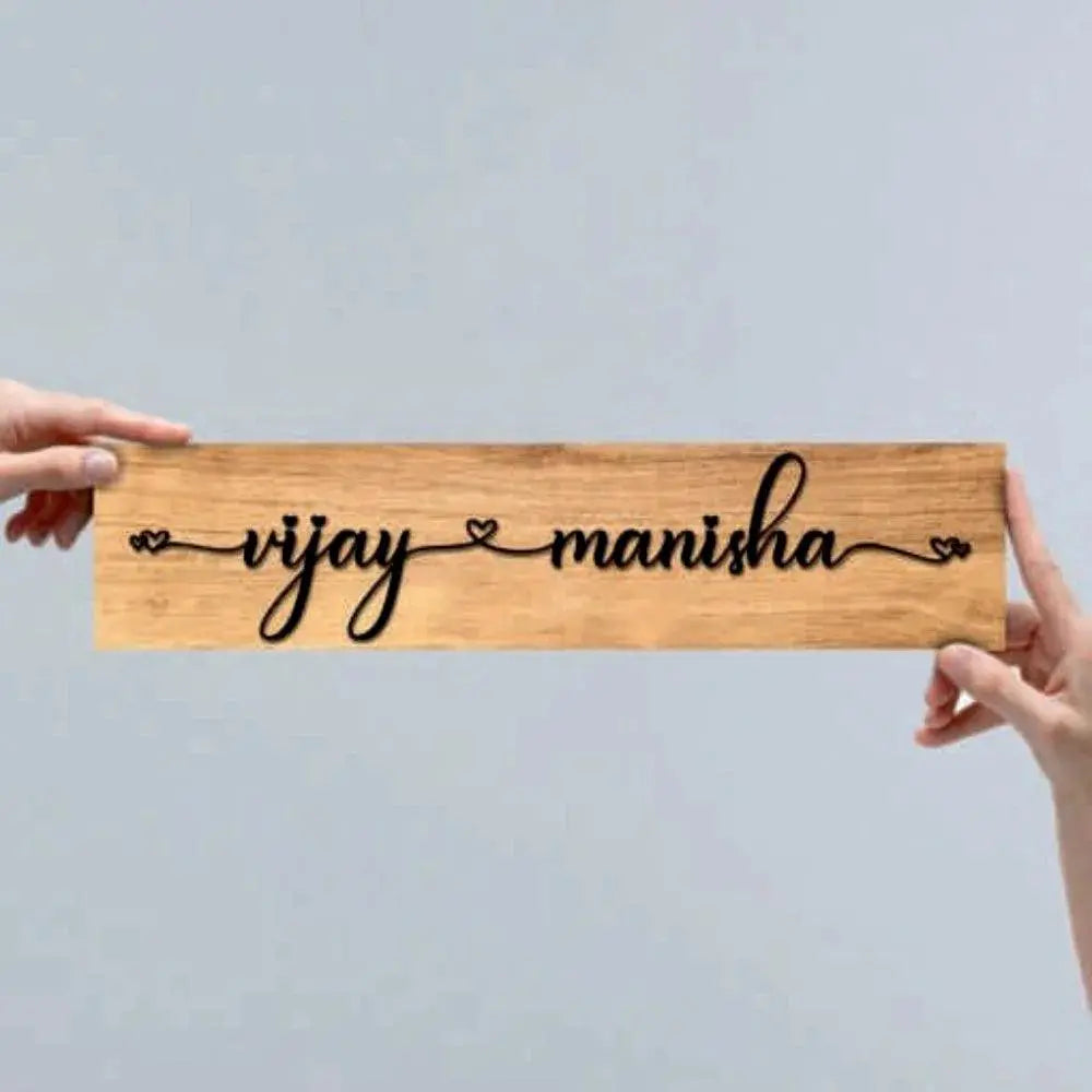 Wooden Name Plate - Decor Mantra 