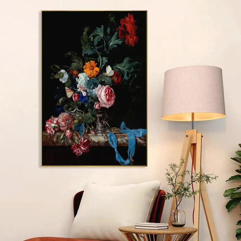 A Stunning Still Life Canvas Painting of Flowers and Fruits - Decor Mantra 