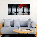 Red and Black Woodland Scene Panoramic Canvas Art AdPrints