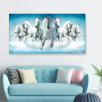 Seven Dynamic Horses Canvas Wall Painting AdPrints