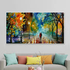 Panoramic Canvas Painting of Forest Landscape AdPrints