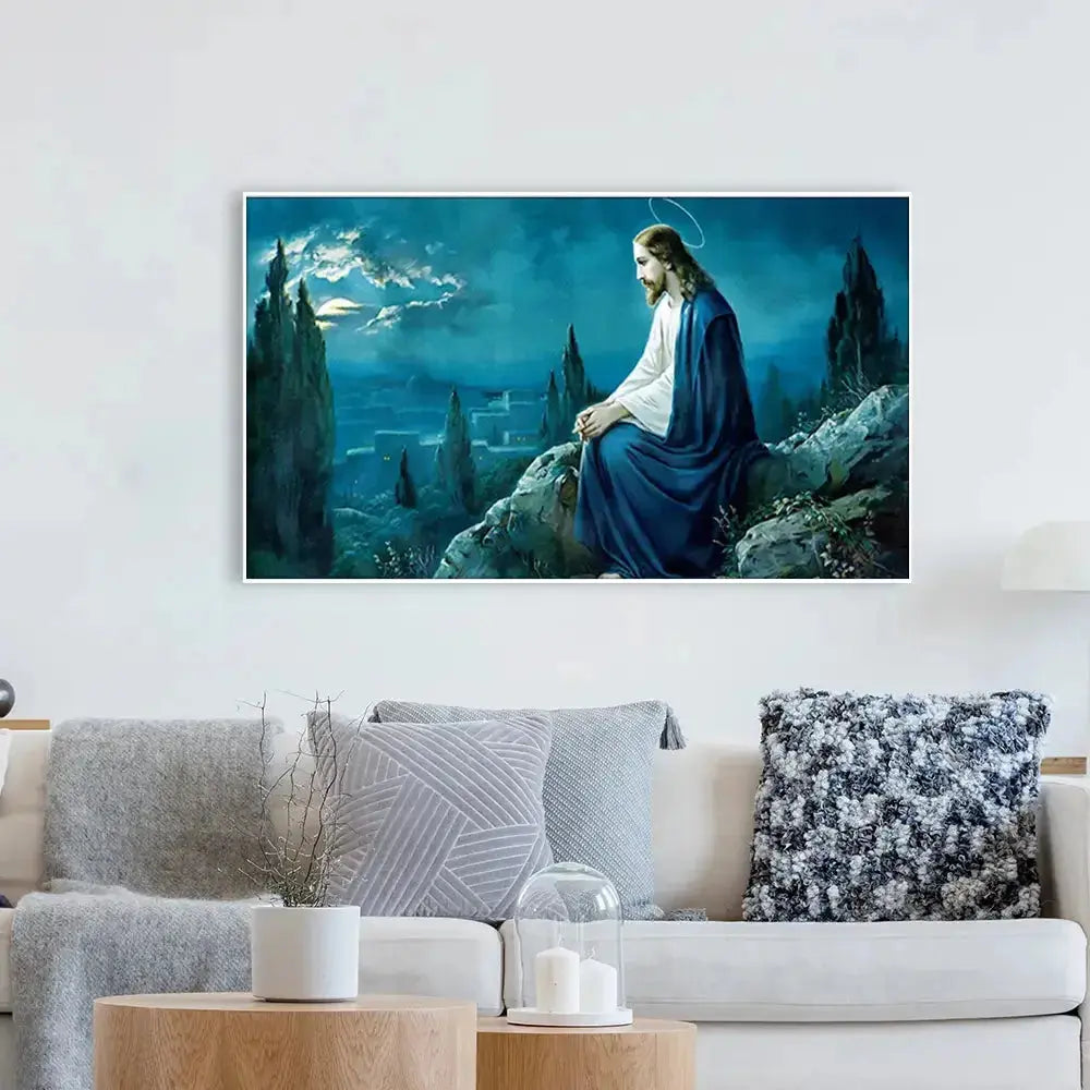 Beautiful Scenery Canvas Painting with Jesus AdPrints