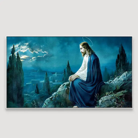 Beautiful Scenery Canvas Painting with Jesus
