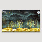Golden Night Landscape Canvas Painting AdPrints