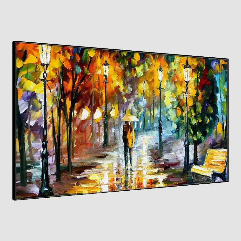 Romantic Love Couple Canvas Painting in a Forest AdPrints