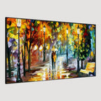 Romantic Love Couple Canvas Painting in a Forest AdPrints