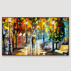 Romantic Love Couple Canvas Painting in a Forest AdPrints
