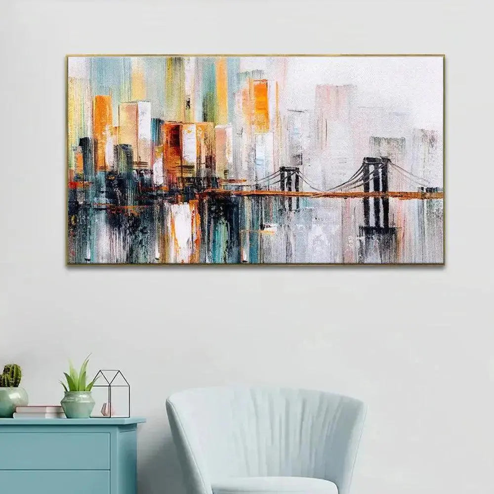 Abstract Canvas Artwork of the Golden Gate Bridge - Decor Mantra 