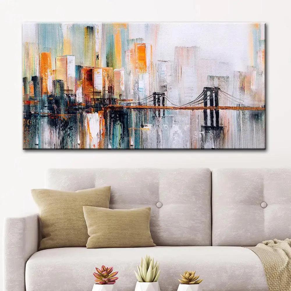 Abstract Canvas Artwork of the Golden Gate Bridge - Decor Mantra 