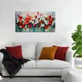 Red and White Tulips Floral Canvas Painting AdPrints
