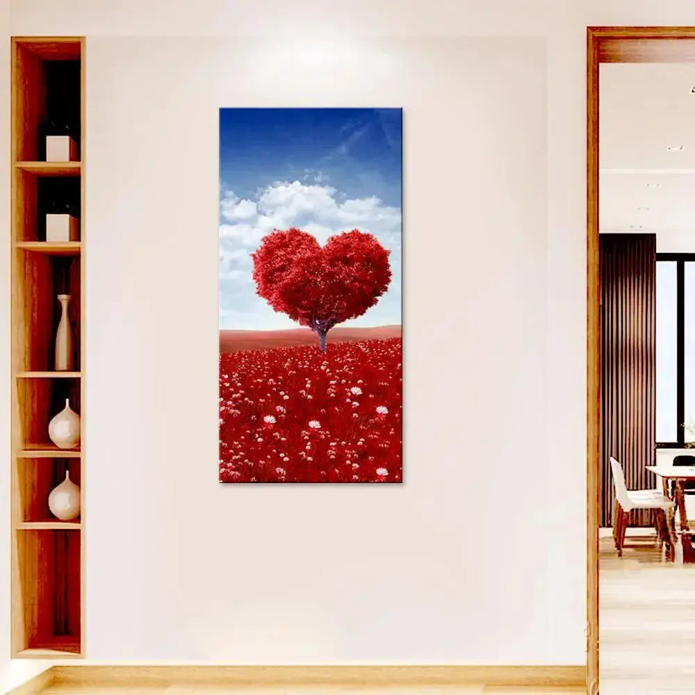 Heart-Shaped Tree Canvas Wall Painting AdPrints