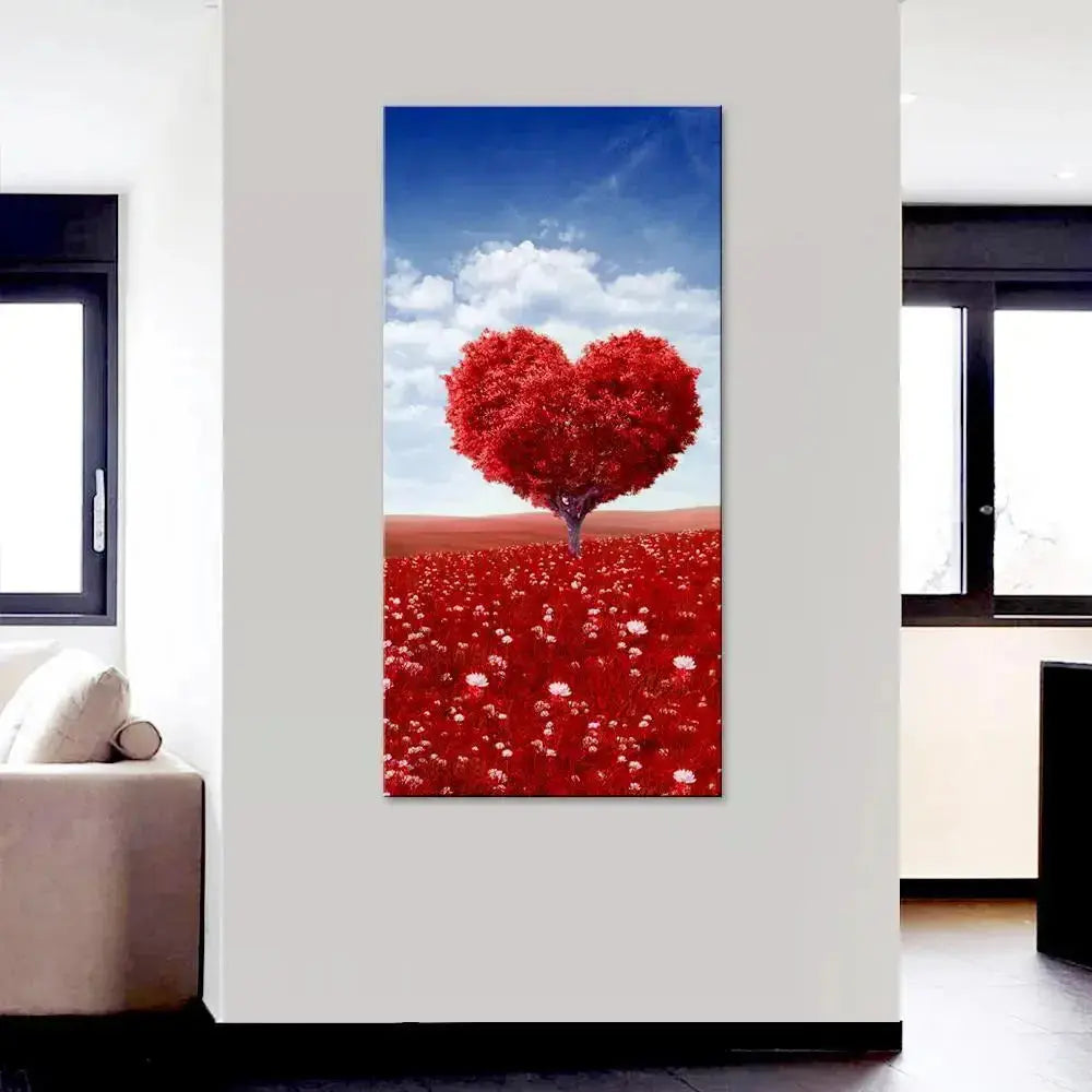Heart-Shaped Tree Canvas Wall Painting AdPrints