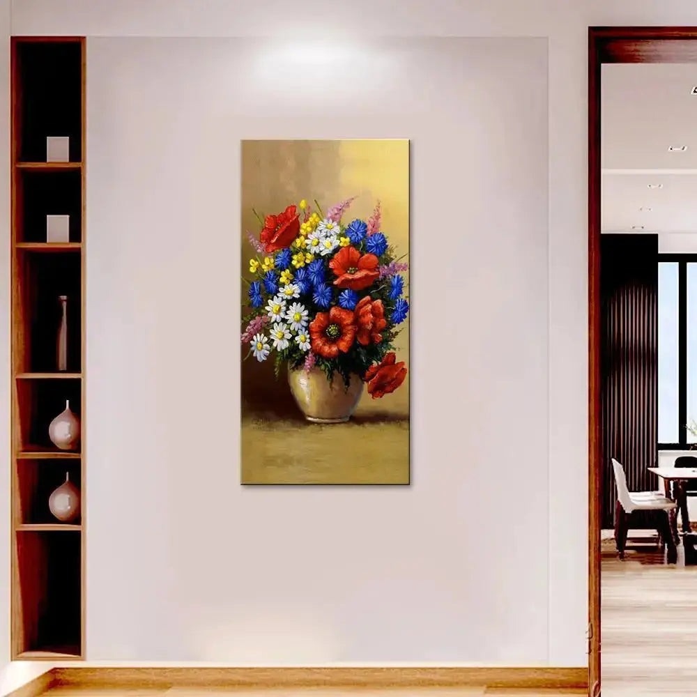 Canvas Wall Painting of a Beautiful Floral Vase DECORMANTRA